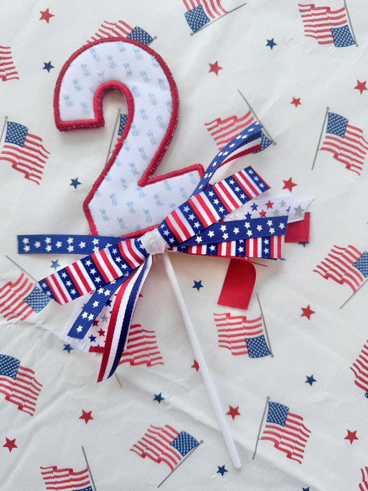 Personalized Birthday Cake Topper | Custom Number Cake Topper | Embroidered Birthday Decor