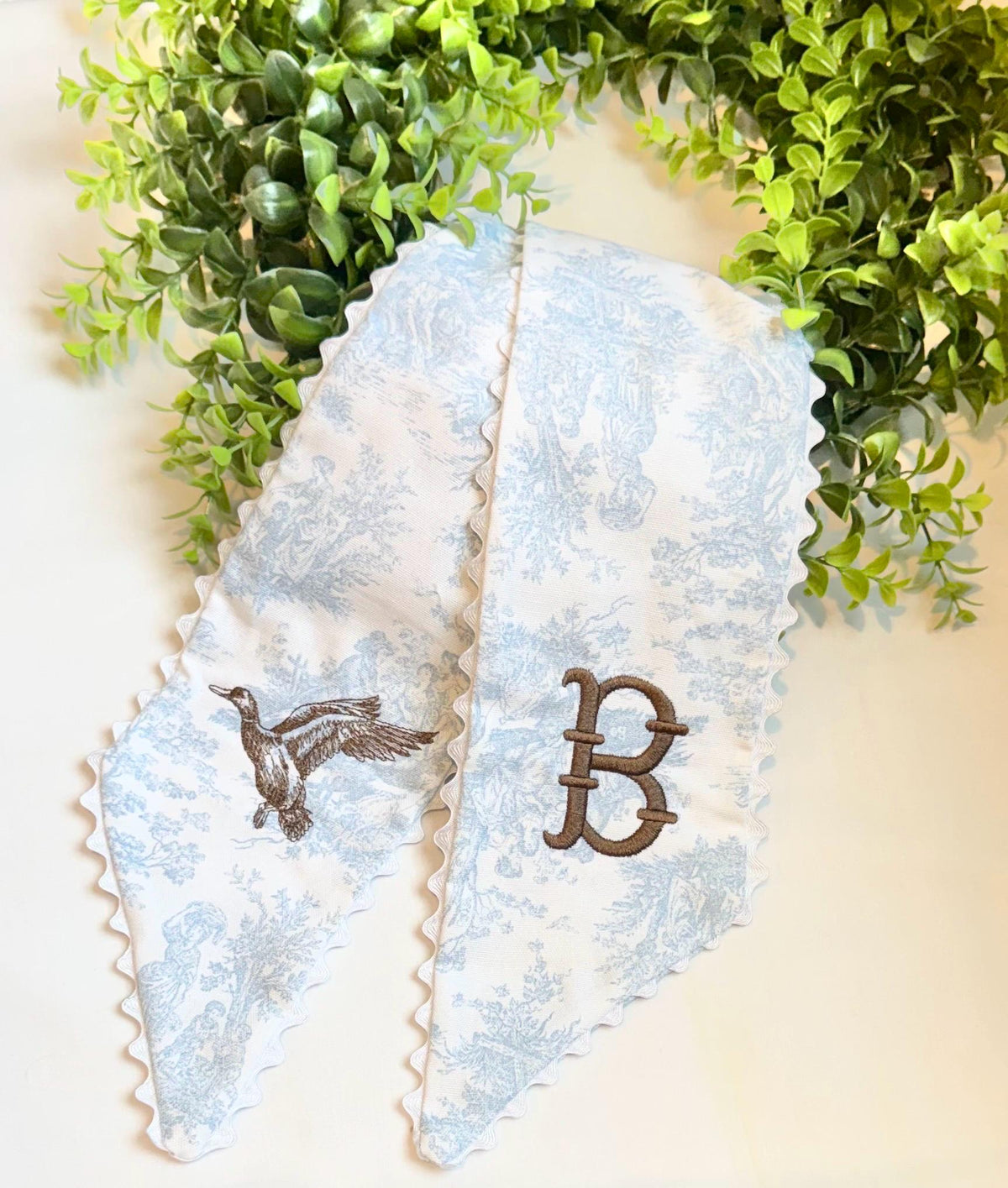 Personalized Toile Wreath Sash | Mallard Wreath Sash | Custom Monogram Door Decor | Southern Wreath Sash | Classic Wreath Sash Door Decor |