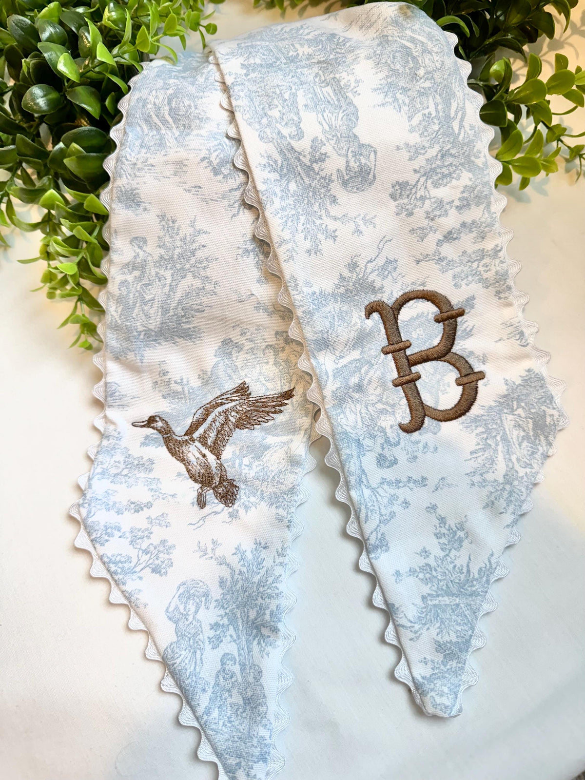 Personalized Toile Wreath Sash | Mallard Wreath Sash | Custom Monogram Door Decor | Southern Wreath Sash | Classic Wreath Sash Door Decor |
